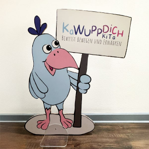 Kawuppi Pappaufsteller als Begrüßungs-Kawuppi der Kita